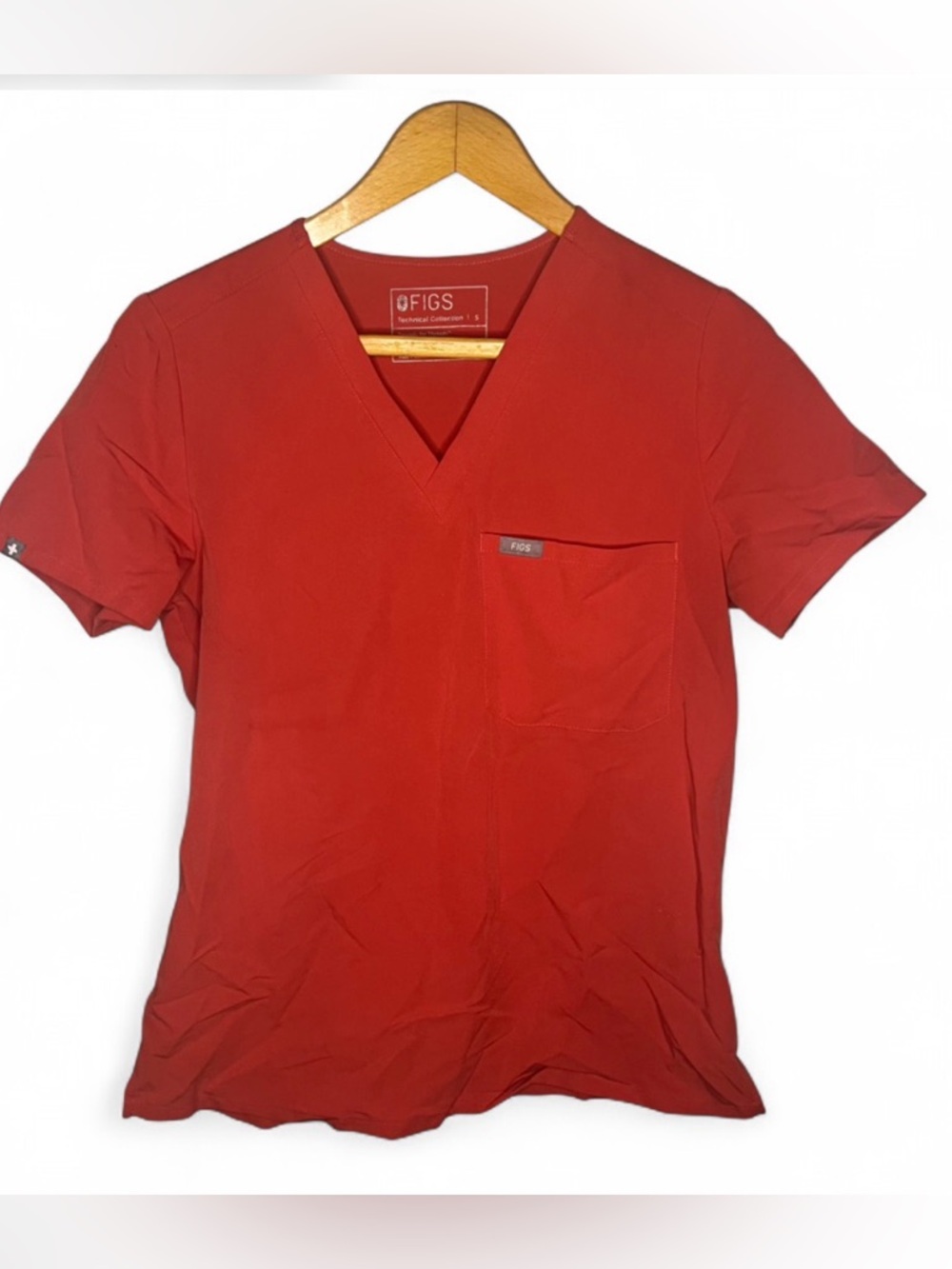 FIGS Catarina Scrub Top Small Red Orange FW1000 Medical Nurse